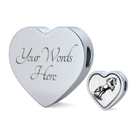 Mustang Horse Art Print Heart Charm Steel Bracelet-Free Shipping - Deruj.com