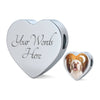 Clumber Spaniel Print Heart Charm Steel Bracelet-Free Shipping - Deruj.com