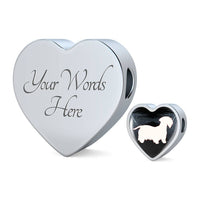 Lovely Cesky Terrier Print Heart Charm Steel Bracelet-Free Shipping - Deruj.com