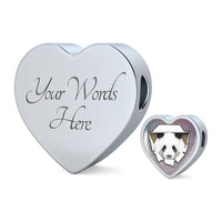 Amazing Panda Vector Art Print Heart Charm Steel Bracelet-Free Shipping - Deruj.com