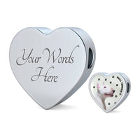 Bull Terrier Print Heart Charm Steel Bracelet-Free Shipping - Deruj.com