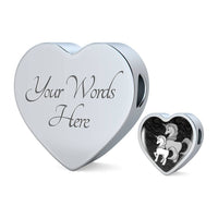 Cute Unicorn Print Heart Charm Steel Bracelet-Free Shipping - Deruj.com