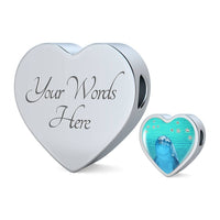 Dolphin Fish Print Heart Charm Steel Bracelet-Free Shipping - Deruj.com