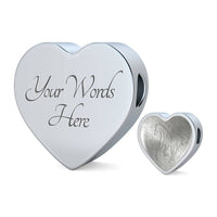 Thoroughbred Horse Print Heart Charm Steel Bracelet-Free Shipping - Deruj.com