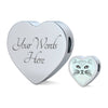 Cute Cat Face Print Heart Charm Steel Bracelet-Free Shipping - Deruj.com