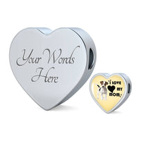 Jack Russell Terrier Print Heart Charm Steel Bracelet-Free Shipping - Deruj.com