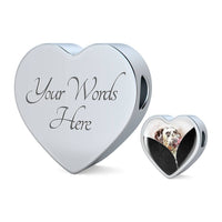Dalmatian Dog Art Print Heart Charm Steel Bracelet-Free Shipping - Deruj.com