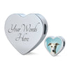 Whippet Dog Print Heart Charm Steel Bracelet-Free Shipping - Deruj.com