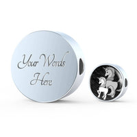 Cute Unicorn Print Circle Charm Leather Bracelet-Free Shipping - Deruj.com