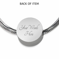 'I Love MY MOM' Red Print Circle Charm Steel Bracelet-Free Shipping - Deruj.com