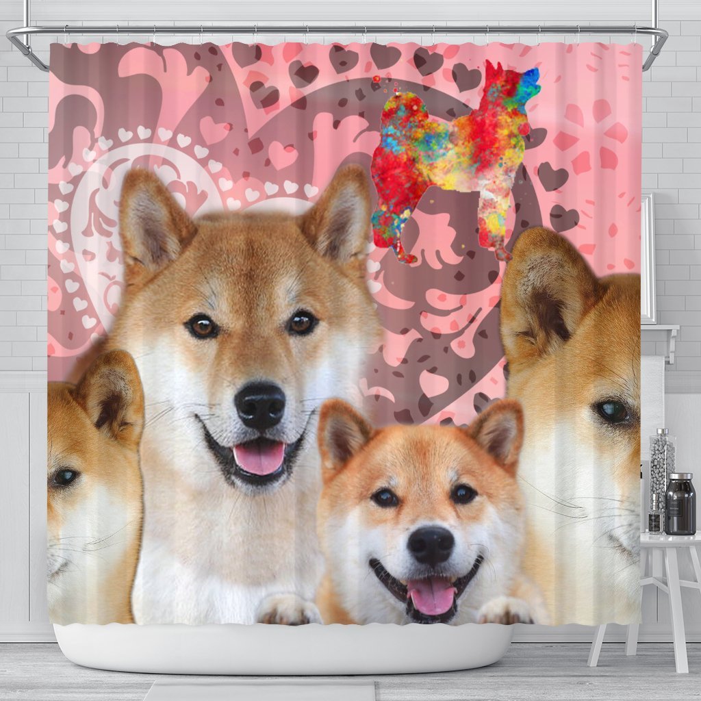 Shiba Inu Print Shower Curtains-Free Shipping - Deruj.com