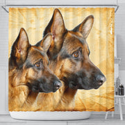 German Shepherd On Yellow Print Shower Curtains-Free Shipping - Deruj.com