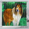 Rough Collie Dog Watercolor Art Print Shower Curtains-Free Shipping - Deruj.com