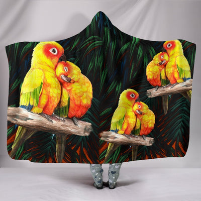 Sun Conure Parrot Print Hooded Blanket-Free Shipping - Deruj.com