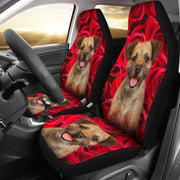 Border Terrier On Rose Print Car Seat Covers-Free Shipping - Deruj.com