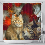 Cute Maine Coon Print Shower Curtains-Free Shipping - Deruj.com