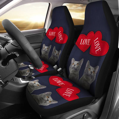 Russian Blue Cat Love Print Car Seat Covers-Free Shipping - Deruj.com