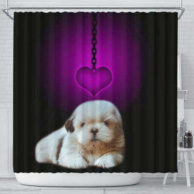 Shih Tzu Dog Print Shower Curtain-Free Shipping - Deruj.com