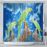 Rose Ringed Parakeet Print Shower Curtains-Free Shipping - Deruj.com