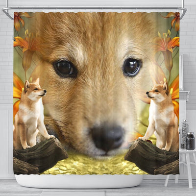 Shiba Inu Dog Print Shower Curtains-Free Shipping - Deruj.com