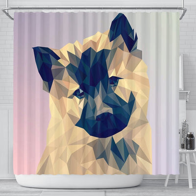 Akita Dog Vector Art Print Shower Curtains-Free Shipping - Deruj.com
