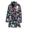 English Springer Spaniels Dog Floral Print Women's Bath Robe-Free Shipping - Deruj.com