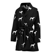 Whippet Dog Pattern Print Women's Bath Robe-Free Shipping - Deruj.com