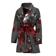 Gun And Skull Print Women's Bath Robe-Free Shipping - Deruj.com