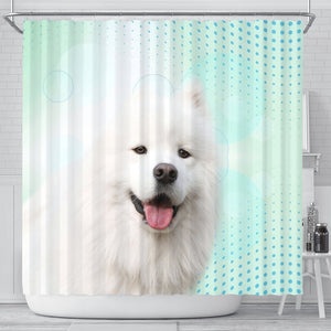 Lovely Samoyed dog Print Shower Curtain-Free Shipping - Deruj.com