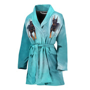 Doberman Pinscher Dog Print Women's Bath Robe-Free Shipping - Deruj.com
