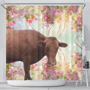 Danish Red cattle (Cow) Print Shower Curtain-Free Shipping - Deruj.com