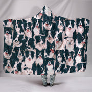 Border Collie Dog In Lots Print Hooded Blanket-Free Shipping - Deruj.com
