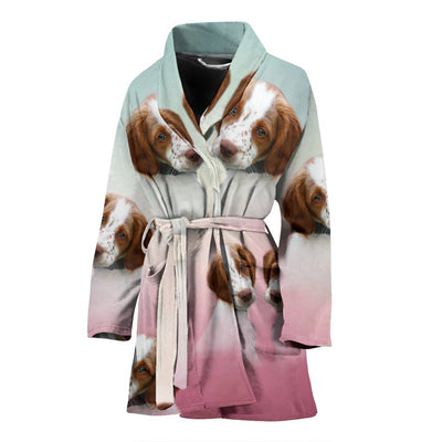 Cute Brittany Dog Print Women's Bath Robe-Free Shipping - Deruj.com