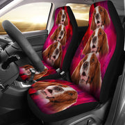 Irish Red and White Setter On Pink Print Car Seat Covers-Free Shipping - Deruj.com