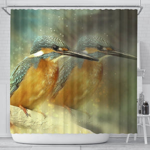 Kingisher Bird Art Print Shower Curtains-Free Shipping - Deruj.com