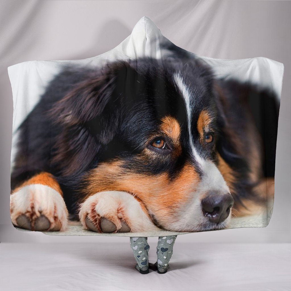 Australian Shepherd DogPrint Hooded Blanket-Free Shipping - Deruj.com