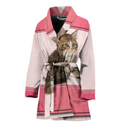 Cute Siberian cat Print Women's Bath Robe-Free Shipping - Deruj.com
