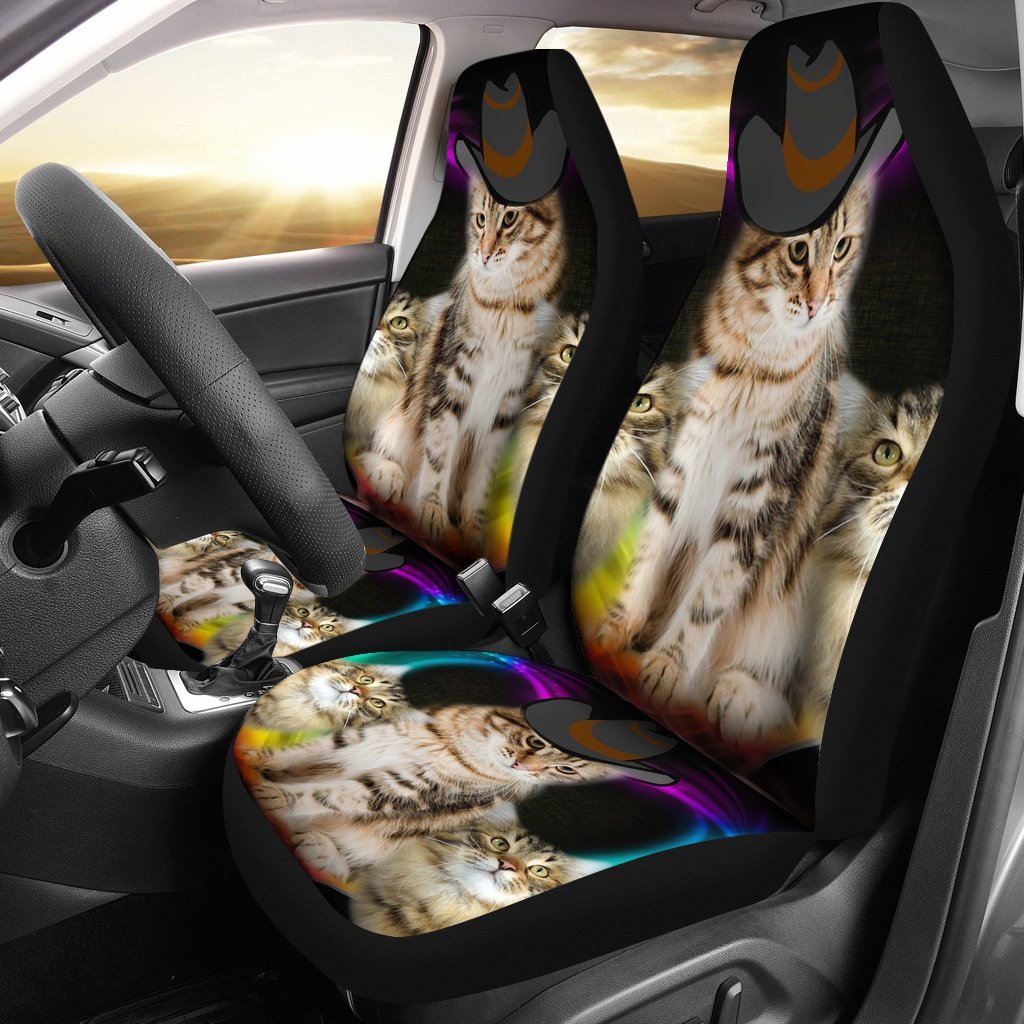 Cute Siberian Cat With Hat Print Car Seat Covers-Free Shipping - Deruj.com