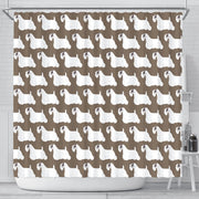 Sealyham Terrier Dog Pattern Print Shower Curtains-Free Shipping - Deruj.com