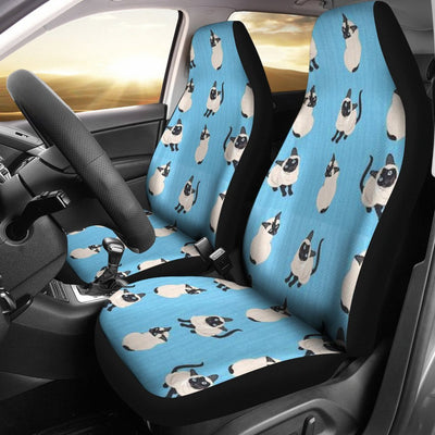 Siamese Cat On Skyblue Print Car Seat Covers-Free Shipping - Deruj.com