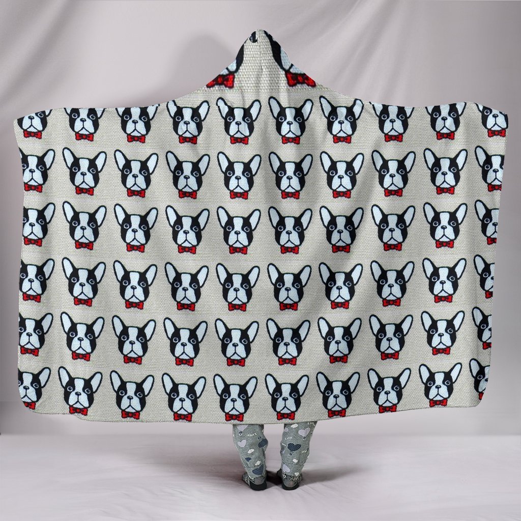 French Bulldog Pattern Print Hooded Blanket-Free Shipping - Deruj.com