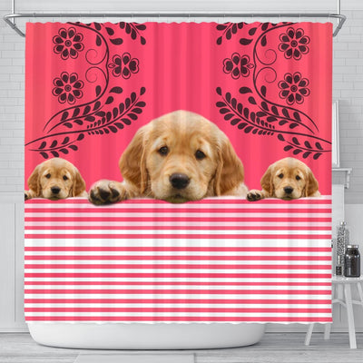 Golden Retriever Dog Print Shower Curtain-Free Shipping - Deruj.com