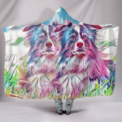 Border Collie Dog Art Print Hooded Blanket-Free Shipping - Deruj.com