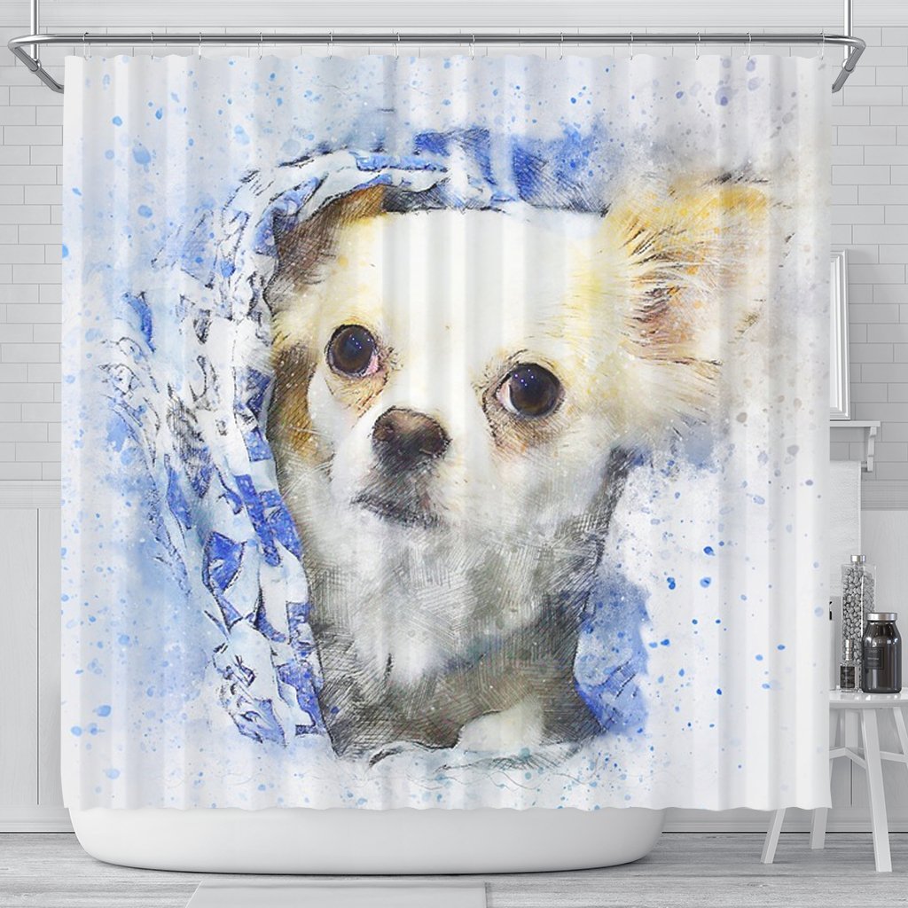 Chihuahua Dog Vintage Art Print Shower Curtains-Free Shipping - Deruj.com