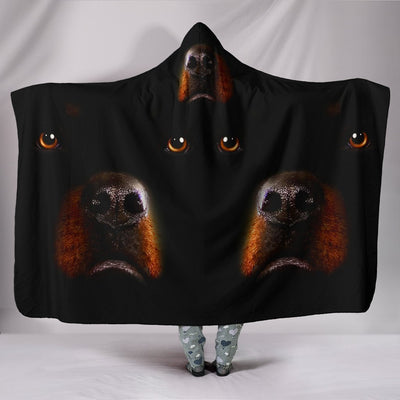 Rottweiler Dog Print Black Hooded Blanket-Free Shipping - Deruj.com