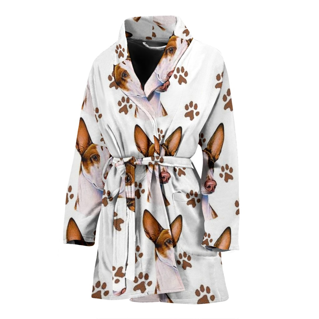 Ibizan Dog Print Women's Bath Robe-Free Shipping - Deruj.com