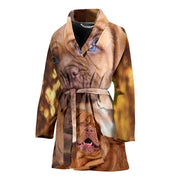 Bordeaux Mastiff Dog Print Women's Bath Robe-Free Shipping - Deruj.com