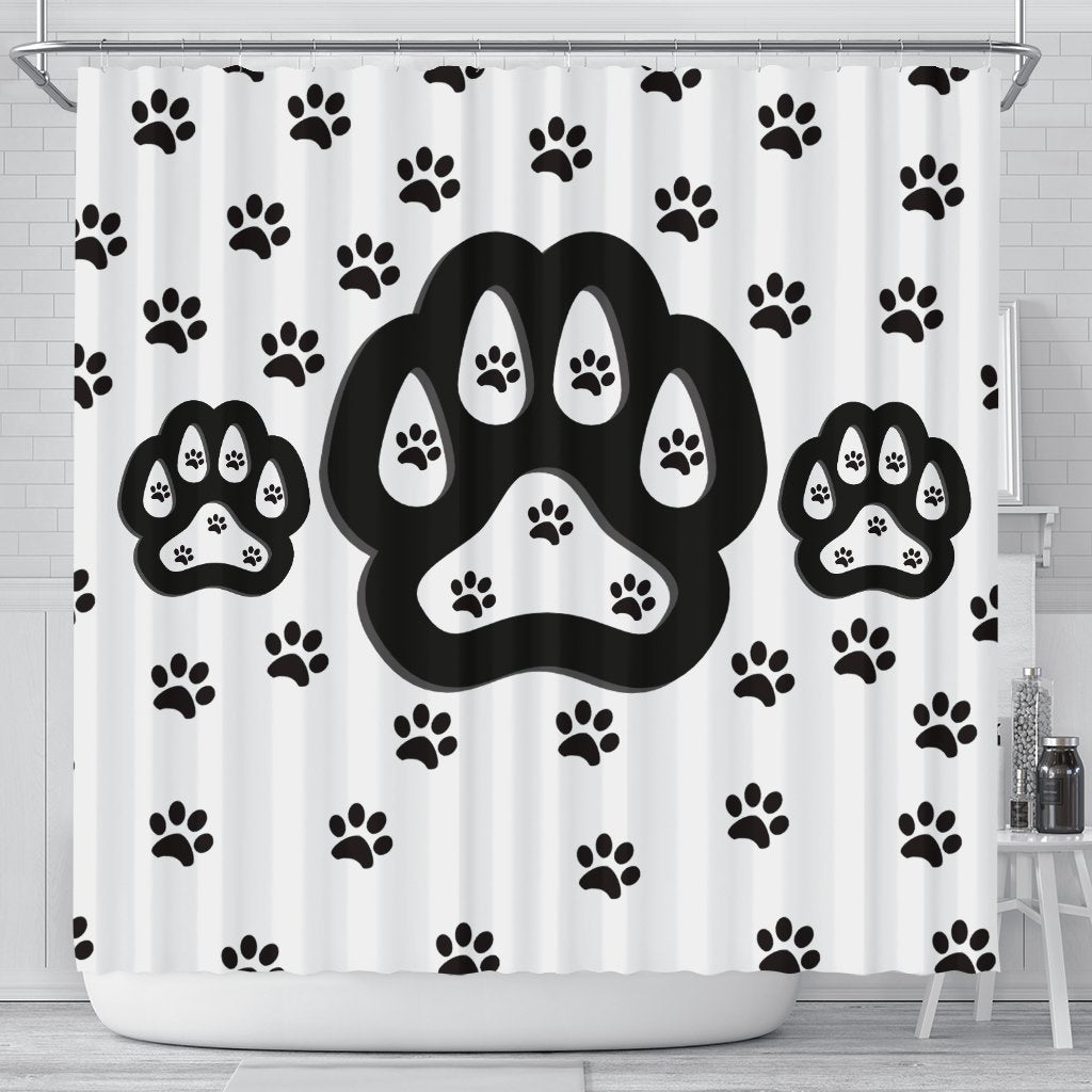 Dog Paws Print Shower Curtain-Free Shipping - Deruj.com