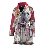 Amazing Bulldog Art Print Women's Bath Robe-Free Shipping - Deruj.com