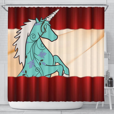 Unicorn Floral Print Shower Curtain-Free Shipping - Deruj.com